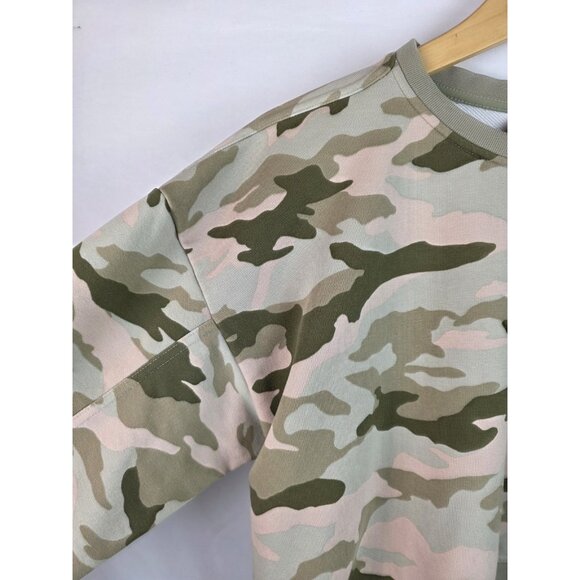 Nike Women's Sweatshirt Size XS Green Camouflage Dri-Fit Cropped Top Long Sleeve - Picture 4 of 11